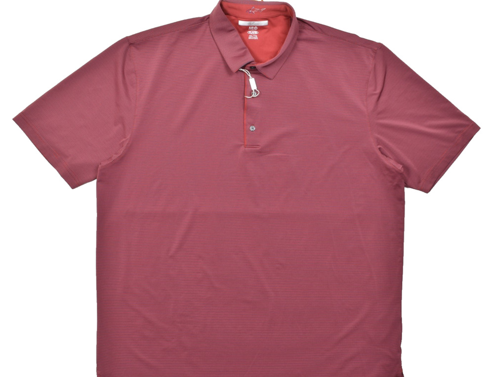 Greg Norman ML75 Play Dry Polo Shirt Mens XXL Red Striped Short Sleeve Golf Top